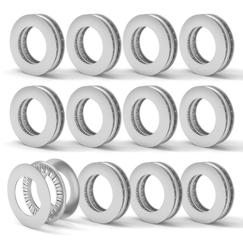 MEANLIN 12 Sets Thrust Needle Roller Bearings with Washers, 3/4 Inch Bore 1-1/4 OD, NTA1220 2TRA Steel Industrial Bearing for Conveying Equipment, Robots, Elevators, Rolling Mills Etc. - Image 1